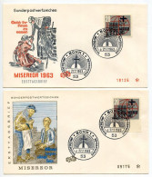 Germany, West 1963 2 FDCs Scott 856 German Catholic Campaign Against Hunger & Illness / Misereor - 1961-1970