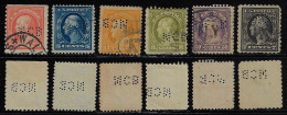 USA United States 1902/1950 6 Stamp With Perfin NCB By The National City Bank Of New York Lochung Perfore (type 2) - Perforés