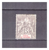 COTE D' IVOIRE     N °   15.   15   C   GRIS       NEUF  *     .  SUPERBE  . - Unused Stamps