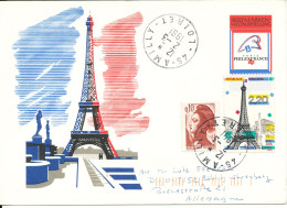 France Uprated Postal Stationery Postcard Philexfrance 89 Eifel Tower Sent To Germany Amilly Loire 2-3-1991 - Kaartbrieven