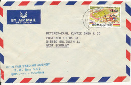 Mauritius Air Mail Cover Sent To Germany 1989 Single Franked - Mauritius (1968-...)