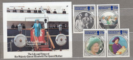 FALKLAND ISLANDS Dependencies Queen Mother 1985 MNH(**) Mi 133-136 Bl 12  #33829 - Falklandinseln