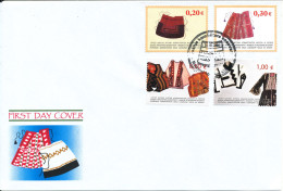 Kosovo FDC 28-10-2004 Traditional National Clothes Complete Set Of 4 With Cachet - Kosovo