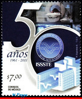 Ref. MX-2770 MEXICO 2011 - HEALTH, NATIONAL MEDICAL CENTER, 50TH ANNIV., ISSTE, MNH,1V Sc# 2770 - Medicina