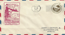 USA 1938 Eugene Oregon McKenzie Willamette National Forest First Official Flight Cover - 1c. 1918-1940 Lettres