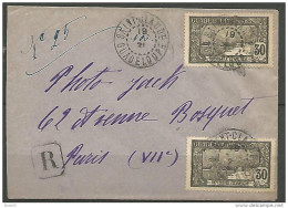 LETTRE RECOMMANDE DE ST-CLAUDE 1921 / GUADELOUPE   AVEC  N° 63 TTB - Lettres & Documents