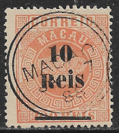 Macau Macao – 1887 Crown Type Surcharged 10 Réis Over 200 Réis Used Stamp - Nuovi