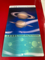 Hong Kong Stamp Card 3D Hologram Space Saturn Astronomical Phenomena - Storia Postale