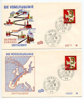 Germany, West 1963 2 FDCs Scott 864 Bird Flight Line Railroad Link Between Germany & Denmark Inauguration - 1961-1970