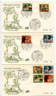 Germany, West 1963 3 FDCs Scott B392-B395 Fairy Tale - The Wolf & The Seven Kids - 1961-1970
