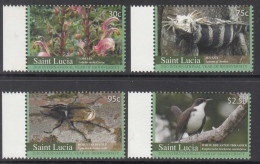 2010 St. Lucia Year Of Biodiversity Flora Fauna Birds Reptiles Flowers Insects Complete Set Of 4 MNH - St.Lucia (1979-...)