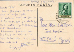54487. Postal LOS CASTILLEJOS (Tarragona) 1952. Estafeta Campamemto Militar. Humoristica Campamento - Briefe U. Dokumente