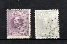 Nederland 1872 Zegel 22+26 Wilhelm III (gebreken) Met Puntstempel 129 (Zeist) - Used Stamps