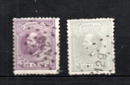 Nederland 1872 Zegel 22+26 Wilhelm III (gebreken) Met Puntstempel 129 (Zeist) - Usati