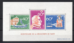 POLYNESIE  BLOC  N°  1   NEUF SANS CHARNIERE COTE  185.00€    DECOUVERTE DE TAHITI  VOIR DESCRIPTION - Blocks & Sheetlets