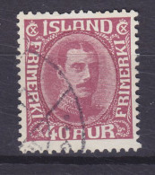 Iceland 1920 Mi. 94, 40 Aur Christian X. (2 Scans) - Gebruikt
