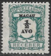 Macao Macau – 1904 Postage Due 1/2 Avo Mint Stamp - Used Stamps