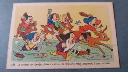 CPSM WALT DSINEY BLANCHE NEIGE N° 24 LA SENTANT EN DANGER LES NAINS ACCOURENT SECOURIR BLANCHE NEIGE - Autres & Non Classés