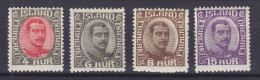 Iceland 1920 Mi. 85, 87-88, 90, 4 Aur, 6 Aur, 8 Aur, 15 Aur Christian X., MH* (2 Scans) - Ungebraucht