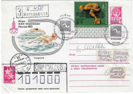 1980 Jeux Olympiques De Moscou: La Natation Sur Entier-postal Olympique Recommandé - Ete 1980: Moscou