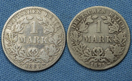 Deutschland / Germany • Lot  2x • 2 Mark •  1875 B  -  1881 A  • [24-432] - 1 Mark