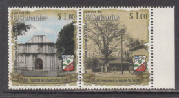 2010 El Salvador  City Of San Vincente Coat Of Arms Complete Pair MNH - El Salvador