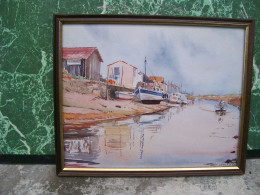 Art & Antiquités > Tableaux > Retour Au Port Aquarelle De Veyssiere - Watercolours