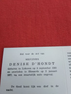 Doodsprentje Denise D'Hondt / Lokeren 3/9/1931 Eksaarde 2/1/1977 - Religion &  Esoterik