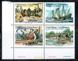 ITALIA REPUBBLICA ITALY REPUBLIC 1992 MANIFESTAZIONI COLOMBIANE SCOPERTA DELL'AMERICA BLOCCO SERIE BLOCK SET MNH - 1991-00: Nieuw/plakker