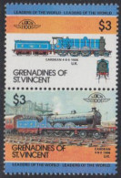 St.Vincent-Grenadinen Mi.Nr. Zdr.338-39 Lokomotiven, Cardean (2 Werte) - St.Vincent (1979-...)