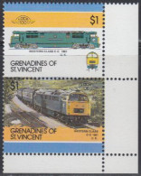 St.Vincent-Grenadinen Mi.Nr. Zdr.466-67 Lokomotiven, Western Class (2 Werte) - St.Vincent (1979-...)