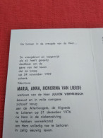 Doodsprentje Maria Anna Honorina Van Lierde / 24/11/1909 Lokeren 31/12/1976 ( Julien Vermeirsch ) - Religion &  Esoterik
