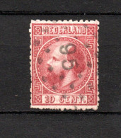 Nederland 1867 Zegel 8 Wilhelm III Met Puntstempel 95 (Schiedam) - Gebraucht