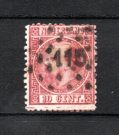 Nederland 1867 Zegel 8 Wilhelm III Met Puntstempel 115 (Vlaardingen) - Used Stamps