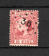 Nederland 1867 Zegel 8 Wilhelm III Met Puntstempel 36 (Enschede) - Used Stamps