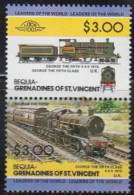 St.Vincent-Grenadinen-Bequia Mi.Nr. Zdr.64-65 Lokomotiven George The Fifth (2 W) - St.Vincent (1979-...)
