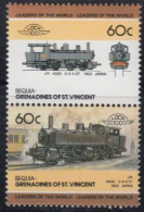 St.Vincent-Grenadinen-Bequia Mi.Nr. Zdr.130-31 Lokomotiven, J.R.4500 (2 Werte) - St.Vincent (1979-...)