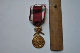 Belgique Ordre De La Couronne Médaille Travail Et Progrès Arbeid En Vooruitgang - Décoration Insigne - Belgio