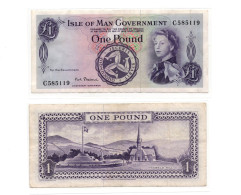 Isle Of Man One (1) Pound ND 1961 QEII P-25 VF *Scarce* - 1 Pound