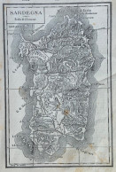 CARTINA GEOGRAFICA DELLA SARDEGNA (18x12) - DA ANTICA PUBBLICAZIONE - Carte Geographique