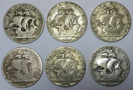 Portugal, 2,5 Escudos, 1943-1947, Argent (6 Monnaies) - Portugal