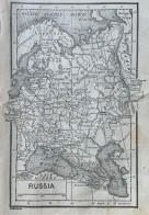 CARTINA GEOGRAFICA DELLA RUSSIA  (18x12) - DA ANTICA PUBBLICAZIONE - Carte Geographique