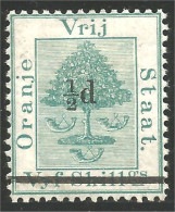 715 Orange River Colony 1882 1/2p Surcharge 5sh Green Vert Arbre Tree Baum MH * Neuf (ORA-11) - Oranje-Freistaat (1868-1909)