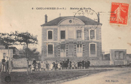 CPA 77 COULOMMES / MAIRIE ET ECOLE / Cliché Rare - Autres & Non Classés