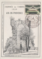 Carte  Locale  1er  Jour   FRANCE   JOURNEE  Du  TIMBRE   AIX  EN  PROVENCE   1959 - Giornata Del Francobollo