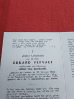 Doodsprentje Eduard Vervaet  / Lokeren 22/2/1885  29/10/1976 ( Emelie Van Bastelaere ) - Religion & Esotérisme