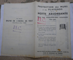 Prospectus B.H.V. Hotte Absorbante Hydro Cave H.C. Pour Tous Chauffe-eau - Bazar De L'Hôtel De Ville 52-64 Rue De Rivoli - Elektrizität & Gas