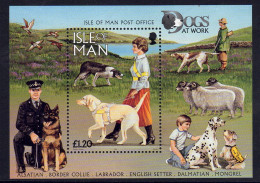 Chiens // 1996 // Bloc-feuillet Neuf** MNH Isle Of Man Dogs AT Work - Honden