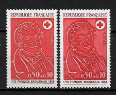 Année 1972 : Y. & T. N° 1736 ** Nuance De Rouge Entre Les 2 Timbres Ex 6 - Unused Stamps