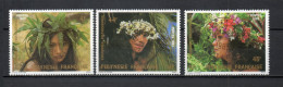 POLYNESIE    N°  205 à 207   OBLITERES   COTE  3.15€    FOLKLORE FEMME - Gebruikt